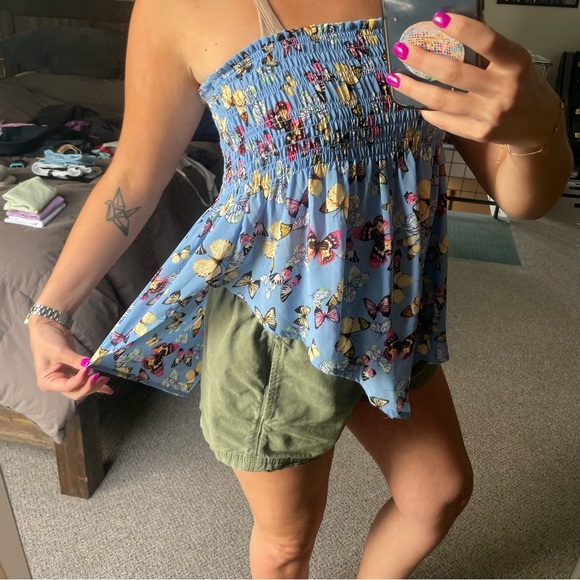 Wild Fable Blue Butterfly Tube Top - Picture 6 of 6
